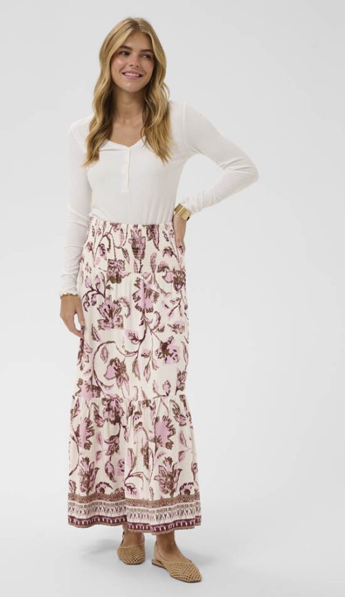 Cream Tiah pitkä hame Pink Flower