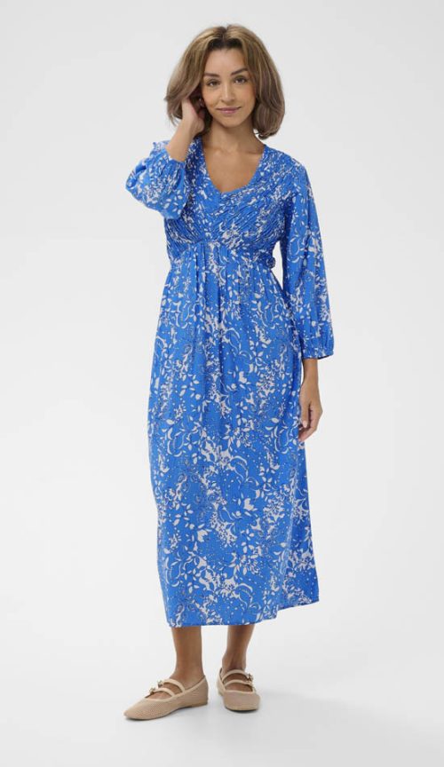 Cream Tiah Smock mekko Blue Toile