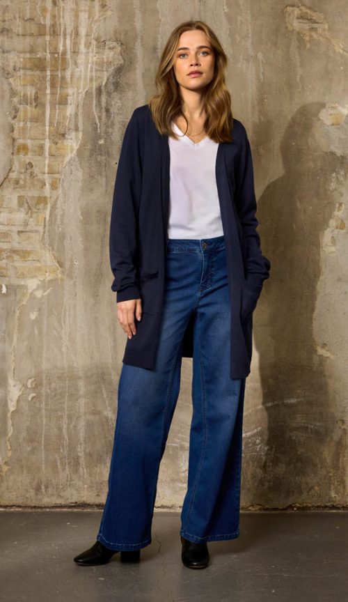 Ze-Ze Issey leveät stretch farkut Dark Blue