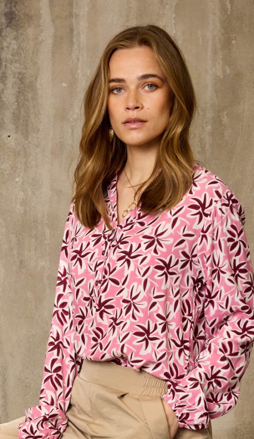 Ze-Ze Relly pusero kukkaprintti pinkki