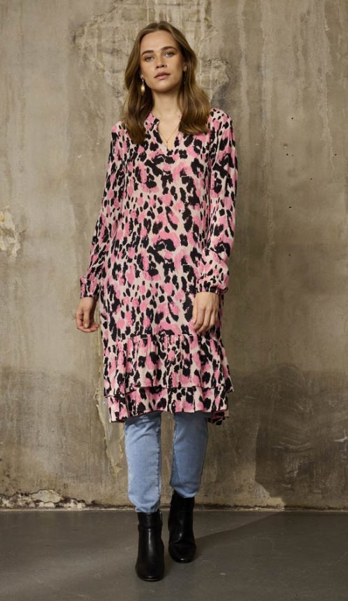 Ze-Ze Cindy mekko pinkki leopardi