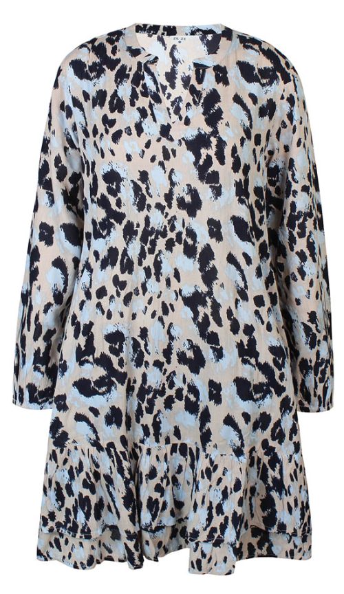 Ze-Ze Cindy mekko vaaleansininen leopardi