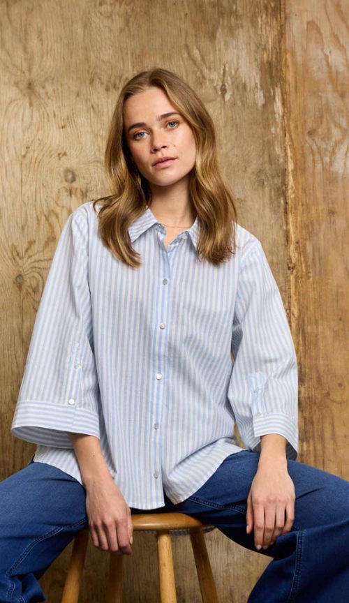 Ze-Ze Cira raidallinen paitapusero vaaleansininen