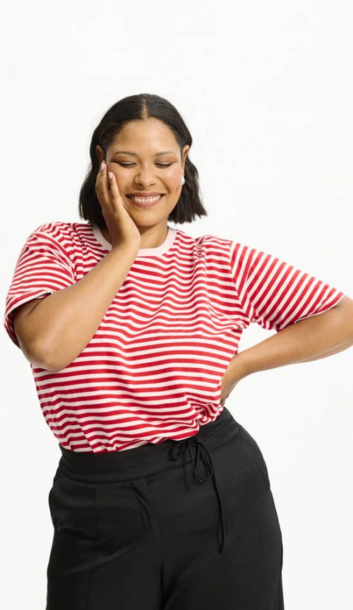 Anyday Atta T-paita punavalkoraidallinen