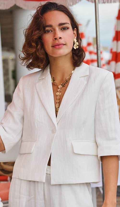 Esqualo lyhyt bleiseri valkoinen