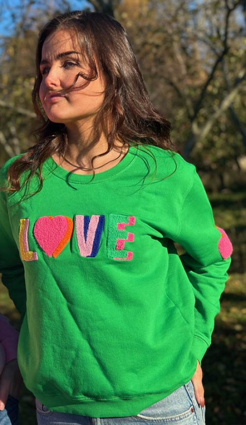 Lulu's Love collegepaita - vihreä LOVE
