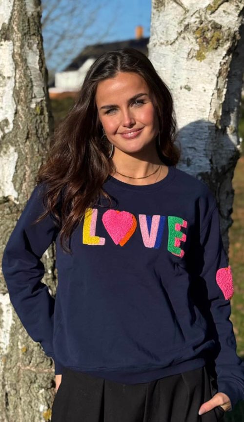 Lulu's Love collegepaita - tummansininen LOVE