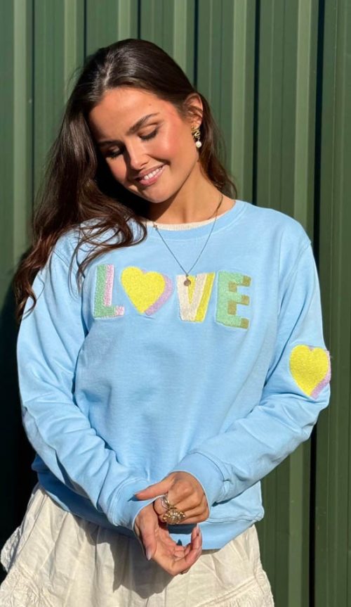 Lulu's Love collegepaita - vaaleansininen LOVE